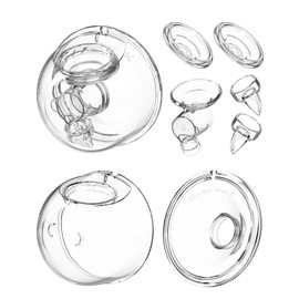 Piezas de repuesto para extractor de leche usables, accesorios de taza colectora de leche, compatible con Momcozy TSRETE S12 S9 Kmaier S12, incluye válvula de pico de pato, brida de 24 mm, diafragma de silicona, conector