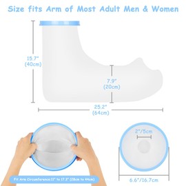 AOOWU Wasserdichter Gipsverband für Erwachsene, Wiederverwendbar Wasserdichter Gipsschutz Hand, Gips Hand Erwachsene Verbandschutz Wasserdicht Duschhülle für Dusche&Bad