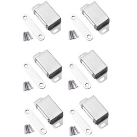 6PCS Magnetic Door Clip, 20 pounds (About 10KG) Powerful Magnetic Door Latch, Suitable for Kitchen cabinets, bathrooms, Closet Doors, Drawer Doors, Door latches-Silver
