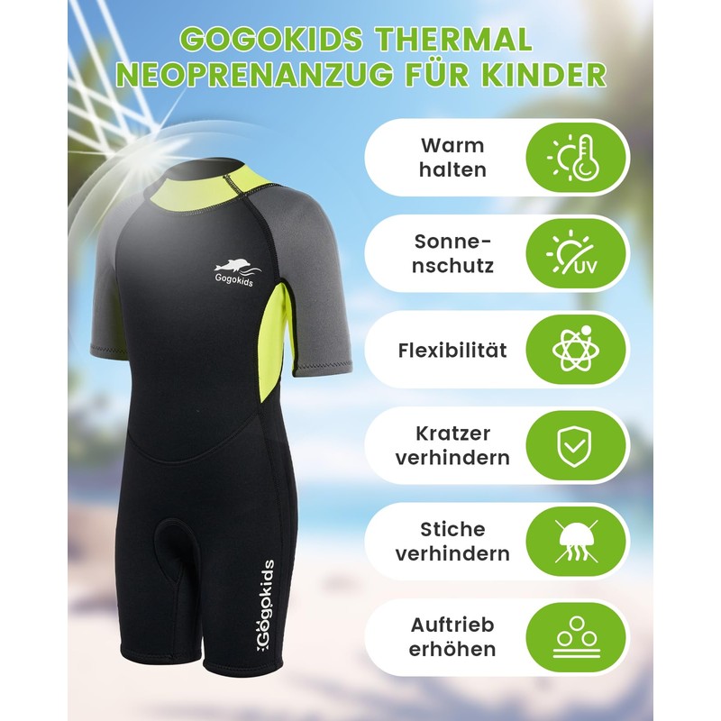 Gogokids Wetsuit Children's Neoprene Shorty Children's Wetsuit Short 2.5 mm