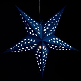 Hometown Evolution, Inc. Blue 5 Pointed Paper Star Lantern with 12 Foot Power Cord Included