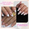 ASOMI 24 Pieces French Tip Press On Nails Medium Almond