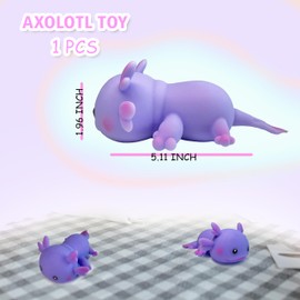 ZTATU Axolotl Squishy Stress Balls for Adults & Kids (1PCS) Sensory Fidget Toys Squeeze Dough Ball, Party Favors Stress Toy for Office, School, Travel, Easter Basket Stuffers (Purple)
