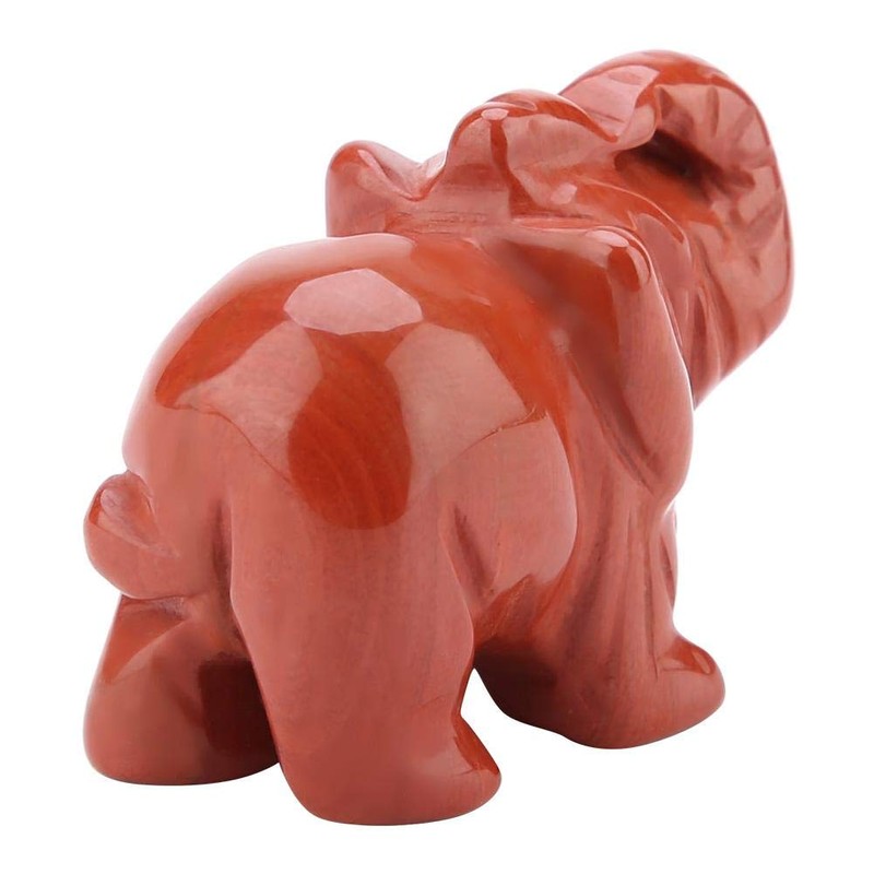 FTVOGUE Estatuilla de Elefante de Piedra Jade Tallado Elefante Afortunado