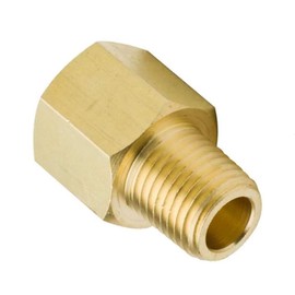 FloFlex 2 Pcs Male to Female Brass Straight Reducing Fitting, 1/4" Female NPT x 1/8" Male NPT Hose Adapter for Air, Fuel, Oil, Water Pipe Connection