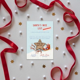 Santa nice list certificate on white card | good list certificate | father christmas list | nice list certificate from santa | letters for christmas eve box (Santa)