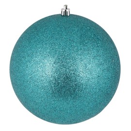 Vickerman 443828 - 3" Teal Glitter Ball Christmas Tree Ornament (12 pack) (N590842DG)