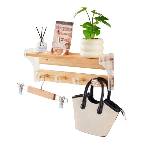 KAOTGOT Floating Shelves for Wall Wood 16" Wall Mounted Shelves