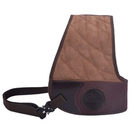 Leather Protective Shirt Vest for Shotgun Rifle, Recoil Reducer Padding Vest Field Shield with Adjustable Straps (Brown For Left-handed Hunter)