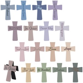 Outus 48 Pieces Magnetic Christian Religious Cross Bookmark Religious Bible Verses Bookmarks Magnetic Page Clips for Women Student School Reading Gifts, 16 Styles (Marble Style)