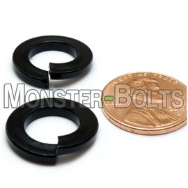 MonsterBolts - M10 Split Lock Washer, DIN 127B, Spring Steel, Black Oxide, 25 Pack
