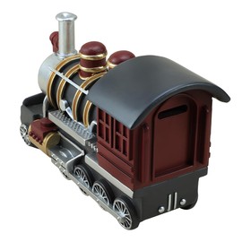 Colias Wing Home Decor Retro Style Vintage Train Shape Design Coin Bank Money Saving Bank Toy Bank Cents Penny Piggy Bank-Red/Green