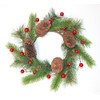 4.25" Inner Diameter Christmas Pine Cone, Pine, Berry Pillar Candle