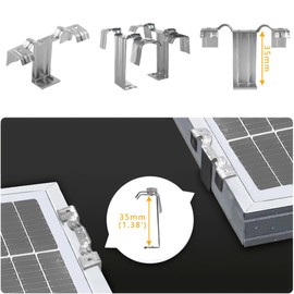 35 mm Solar Panel Water Drain Clip, Solar Panel Mud Removal Clip, PV Modules, Stainless Steel Cleaning Clips for Automatic Removal of Rainwater and Dust from Solar Panel, Pack of 30