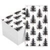 Whaline 50 Pcs Christmas Guest Napkins Black Xmas Tree Disposable