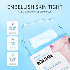 Anti-Wrinkle Neck Masks for Skin Care, Moisturising Neck Tightening Mask, Neck Fine Line Mask, Skincare Neck Mask for Neck Double Chin and Neck Tightening - 6 Pieces