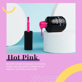 Beetles Hot Pink Gel Polish - 1Pcs 15ml Neon Pink Gel Nail Polish Bright Color Soak Off Uv LED Nail Lamp for Women DIY Manicure Gifts for Mom