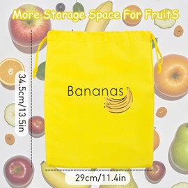 Yellow Banana Bag For Fridge 35cm X 28cm，Banana Reusable Storage Bag,Banana Case,Fresher For Longer Bags Reusable,Shockproof,Odor Resistant Storage For Fridge,Kitchen,Picnics