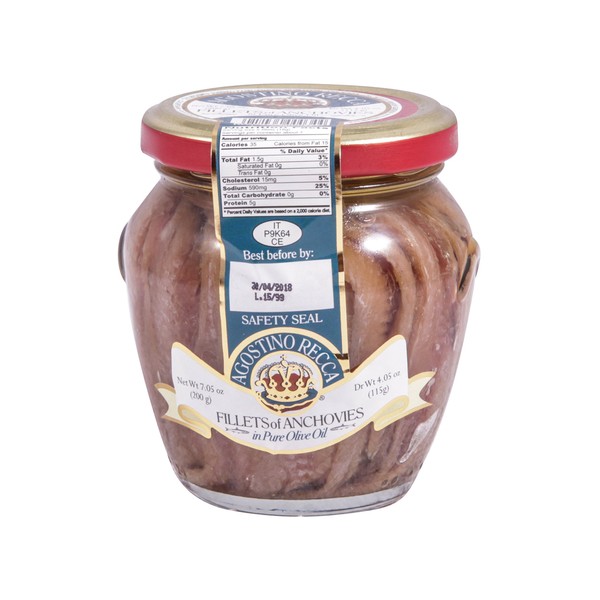 Agostino Recca Fillets of Anchovies in Olive Oil, 200 Gram
