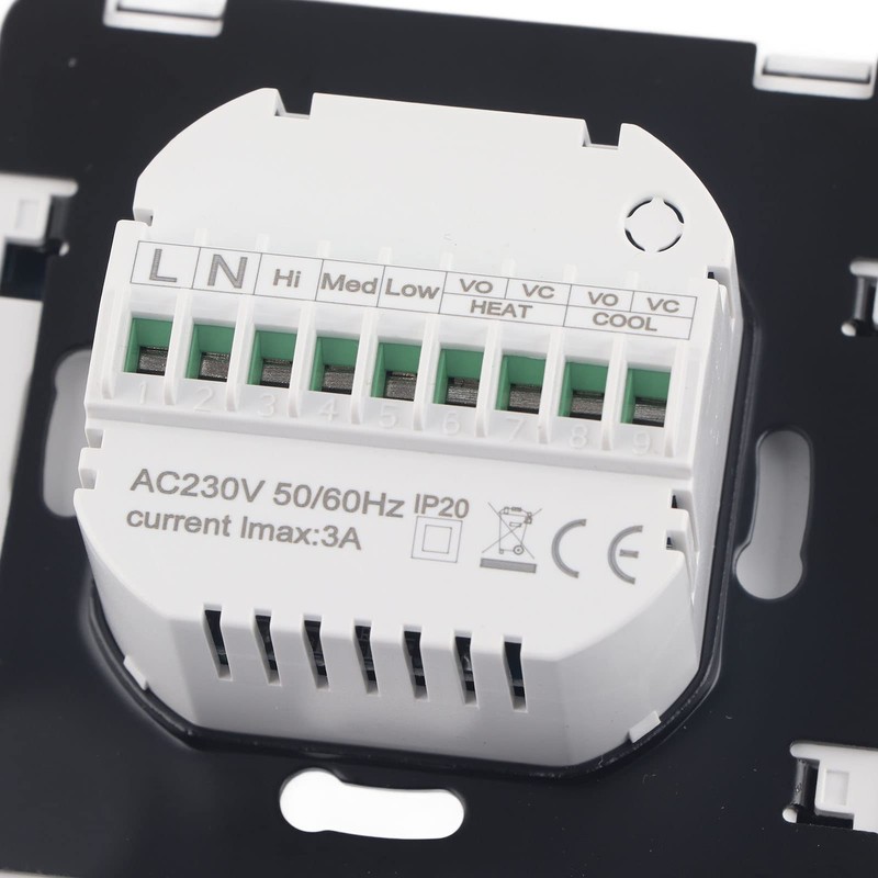 AC200-240V Fan Coil Thermostat, Intelligent Digital Central Air Conditioning Thermostat,