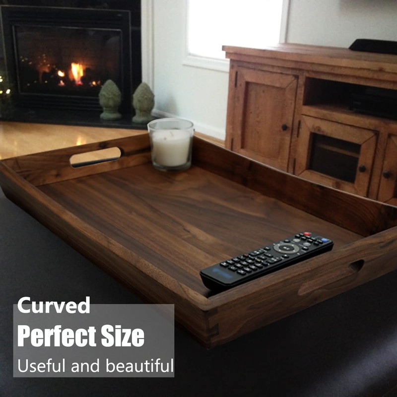 MAGIGO 22 x 14 Inches Large Rectangle Curved Black Walnut