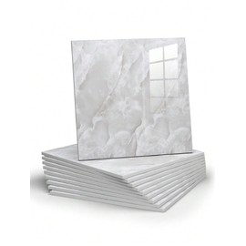 Chejiaye 10pcs Marble Peel and Stick Backsplash Waterproof Washroom Wall Panels, Peel and Stick Tile, PVC Wall Panels for Kitchen, Bathroom - 11.8"x11.8" (Gray1, 11.8"x11.8"x10 Pack)