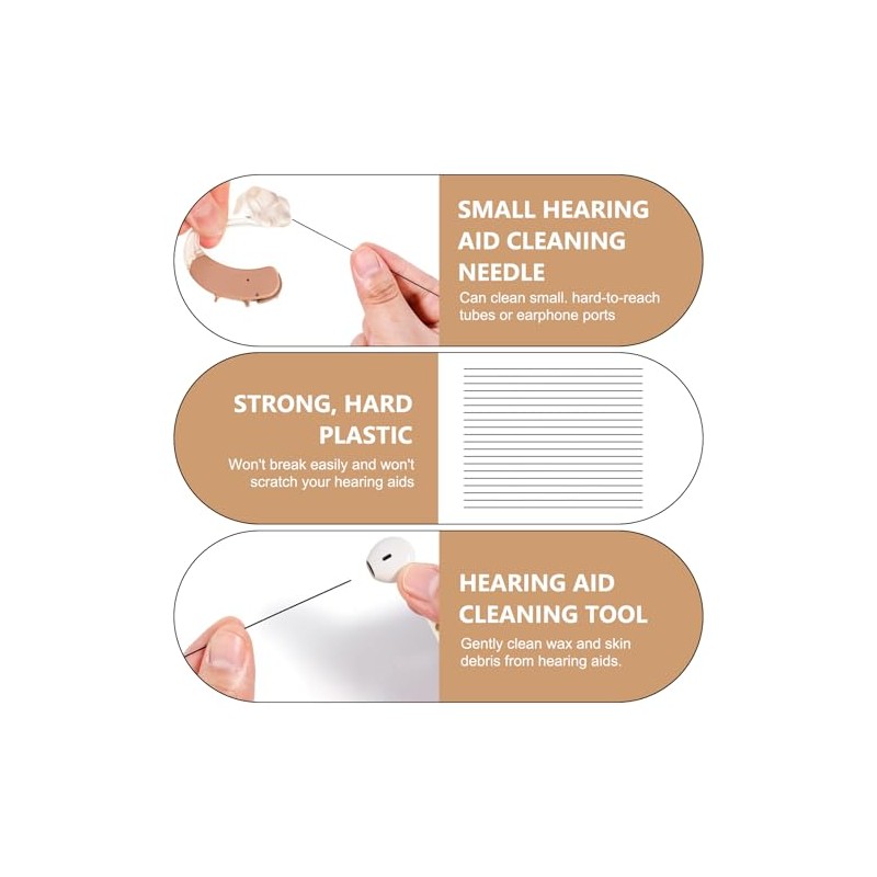 20pcs Hearing Aid Cleaning Kits, Hearing Aid Pipe Cleaners, Hearing