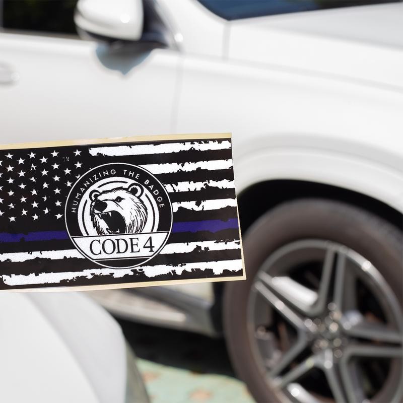 American Thin Blue Line Sticker - Car & Laptop Decal