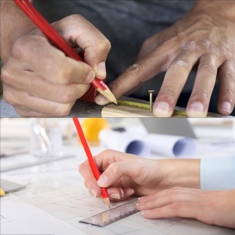 20 Pieces Carpenter's Pencils, Red Pencil, Construction Site, Construction Pencils,