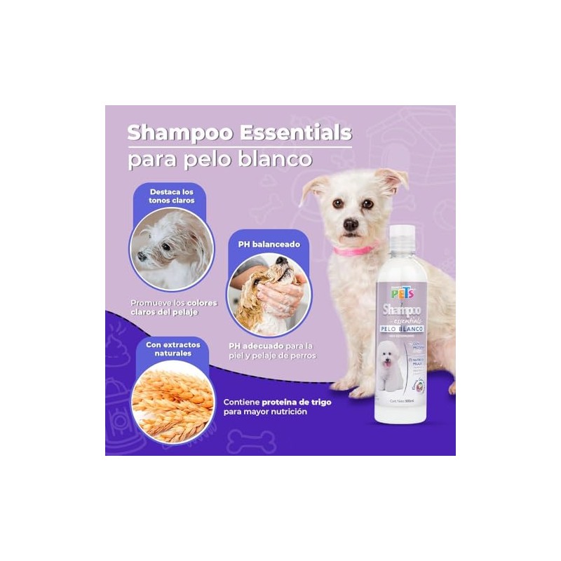 Fancy Pets Essentials Shampoo para Pelo Blanco de Perro con