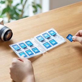 Sanwa Supply FC-MMC26CL SD Card Case (12 Card Storage) Clear