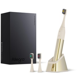 Allegro Luxury Premium Polished Metal Sonic Toothbrush M1,Ivory Gold