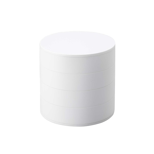 Yamazaki Industries 5797 Nail Parts & Accessory Storage Case, White, Approx. W 3.9 x D 3.9 x H 3.9 inches (10 x 10 x 10 cm), Tower, Can Be Sorted