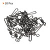 PATIKIL 20pcs 31lb Stainless Steel Fishing Rolling Swivel with Hanging