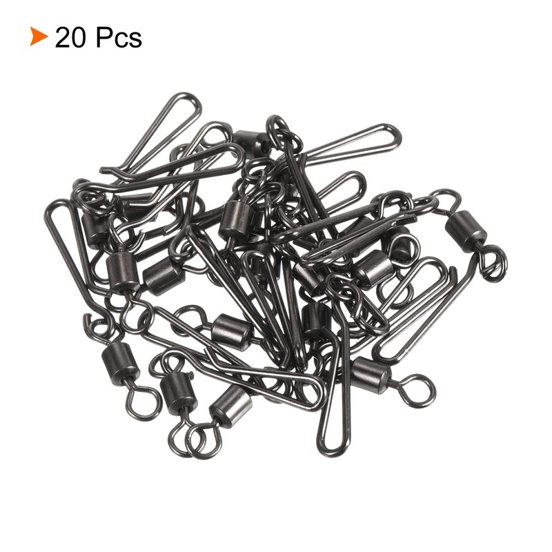 PATIKIL 20pcs 31lb Stainless Steel Fishing Rolling Swivel with Hanging