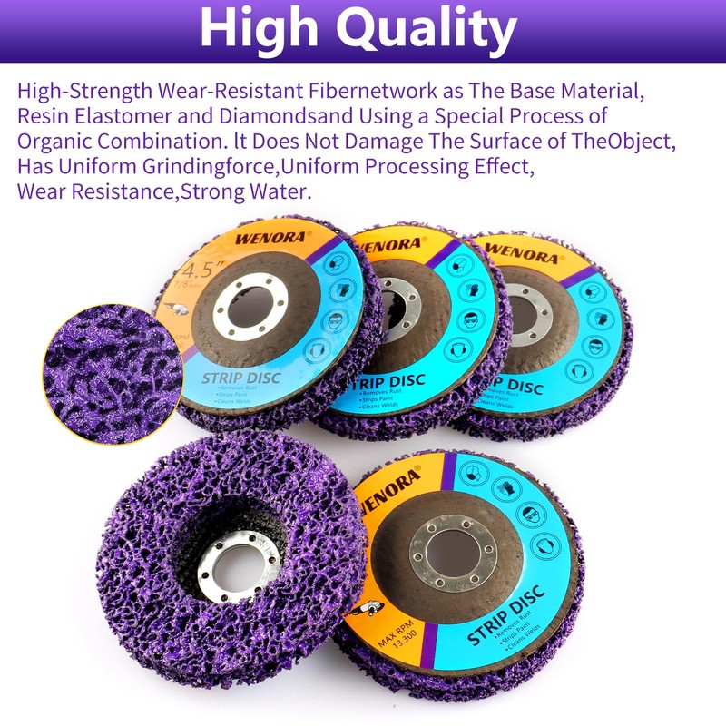 WENORA 5 Pack Strip Discs Stripping Wheel for Angle Grinder,