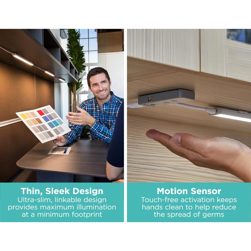 BLACK+DECKER LED Under Cabinet Lighting Kit, Motion Sensor, Dimmable, Linkable,