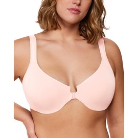 HSIA Front Closure Bras for Women, Plus Size Minimizer T-Shirt Racerback Bra for Large Breasts with Underwire & Wide Strap, Pale Pink 34DDD