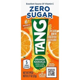 Tang On the Go Zero Sugar Orange Drink Mix (4 BOXES - 24 PACKETS)