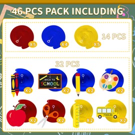 46 PCS Back to School Decorations Hanging Swirls - First Day of School Hanging Decor Welcome Back Classroom Ceiling Decoration Streamer for Teacher Student Party Supplies Decor Props