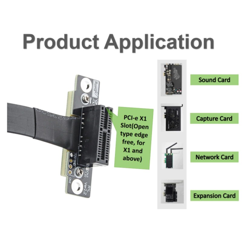 10Gtek PCIe 3.0 Riser Cable, X1 to X1, M to