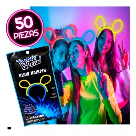 Glow 50 Diademas Lumninosa Neon Conejo Cyalume Glow Raton Luz