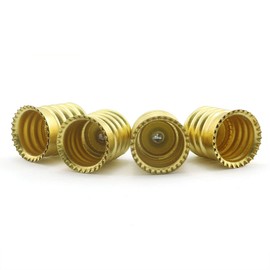 ZYAMY 4pcs E14 to E12 Lamp Converter Golden Pure Copper Lamp Adapter