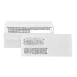 500 No. 9 Flip and Seal Double Window Security Envelopes - Designed for Quickbooks Invoices and Business Statements with Self Seal Flip Press and Seal Flap -Number 9 Size 3 7/8 Inch X 8 7/8 Inch