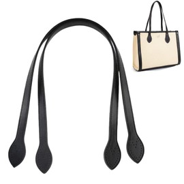 Zwenjuan Bag Handle PU Leather, 2 Pieces Bag Handle, Bag Strap, 60 cm Handbag Strap, Replacement Strap, for DIY Hands, Shoulder Strap, Bags, Purse Strap, Cross Body Strap (Black), black