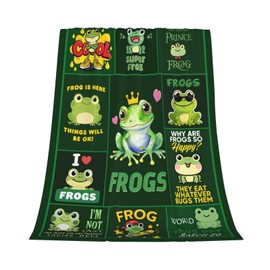 Cute Frog Blanket Throw Frog Gifts for Boys Girls Flannel Funny Warm Soft Frogs Blankets Lightweight Throws for Sofa Bedding for Men Women Adults Kids 50x60 in