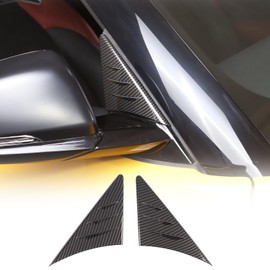 Fit for Toyota Supra GR A90 A91 MK5 2019-2022 Rearview Mirror Side Spoiler Trim Cover, Rearview Mirror Triangular Trim, Channel The Car Air, Reduce The Wind Noise Inside The Car (Carbon Fiber Pattern)
