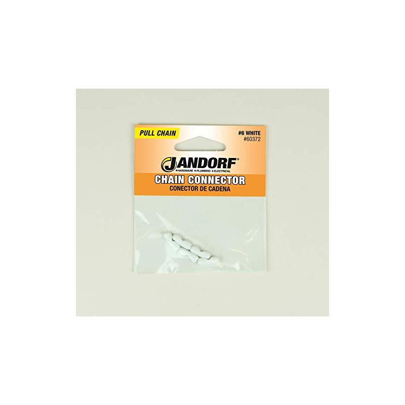 Jandorf Lamp Chain Connector, White Coated Brass, #6, 5-Pk.