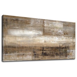 Canvas Wall Art Vintage Abstract Picture Brown Abstract Painting Canvas Artwork Prints for Home Decorations Living Room Bedroom Office Wall Decor Framed Ready to Hang 30" x 60"