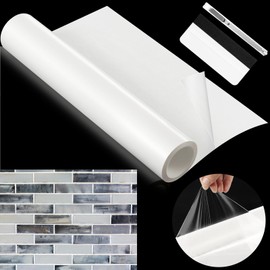 Innconee 12 x 200 Inch Adhesive Tile Mat Double Sided Tape Sheet 16 Sq ft Wide Large Adhesive Tile Setting Mat for Arts Crafts DIY Projects Wall Home Decoration